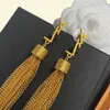 Donne Designer Earring Earring Jewerry Luxury Lady Long Macrame Stallings Oro Silver Silver Silts Lettera Y Wedding Party Gift6804206