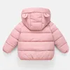 Casaco de inverno com capuz de inverno com capuz de desenho animado impressão coreana de algodão meninos de algodão meninas de 0 a 7 anos de idade, beile moda moda infantil roupas