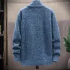 Maglioni da uomo Cappotto da uomo in poliestere spesso caldo inverno lavorato a maglia colletto alla coreana tasche con chiusura a cerniera giacca casual per il massimo comfort