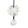 Trädgårdsdekorationer ab färg Peony Flower Crystal prismor Bilhänge Suncatcher Rainbow Maker Auto Hanging Ornaments bakspegel Dekoration 230422