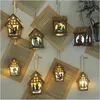 Décorations de Noël 1pc pour arbre LED lumière maison en bois mignon ornements suspendus décoration de maison de vacances 231121