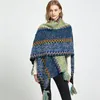 Scarves Christmas Scarf Gift Wool-like Pashmina Stripe Weave Cardigan Sweater Knit Ball Multi-Color Lovers Shawl Long Cashmere Poncho