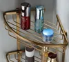 Bathroom Shelves wholesale and retail Wall Mounted Antique Brass Bathroom Corner Shelf Bathroom Shampoo Shelf Bath Shower Shelf Soap Holder 230422