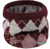 Bandanas Keep Warm Knitted Neck Gaiter Fashion Thickened Lining Plaid Cold-proof Collar Warmer Men & Women