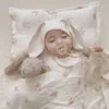Poduszki bawełniane miękka dziecko poduszka do spania kreskówka niedźwiedź nadruk niemowlę śpiąca ochronę głowy Poduszka Poduszka Poduszka Born Bedding 230422
