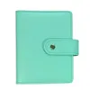 Macaron Color 6 Ring Binder PU Clip-on Notebook Leather Loose Leaf Cover Notebooks Journal Kawaii Stationery