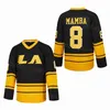 Hockey Movie Black Panther Jersey 4 WAKANDA KILLMONGER KING TCHALLA Team Home Colore rosso College Bianco All Stitched Vintage Sport Pullover University Retire Man