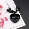 Keychains Natural Stone Keychians Heart Shape Rose Quartzs Tiger Eye For Making DIY Jewerly Necklace Aaccessories 25x32mm