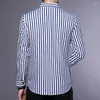 Casual Herenoverhemden 2023 Merk Designer Gestreepte Heren Voor Mannen Kleding Koreaanse Mode Lange Mouw Luxe Jurk Kleding Jersey 138