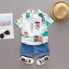 Clothing Sets Baby Infant Boy Clothes Suit Short Sleeve Shirt Jeans Children's Clothing Set For 1-4 Year Old Baby 230422