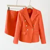 Werk Jurken Modphy Vrouwen Pakken Met Mini Rok Sets Mode Knoppen Slanke Blazer Set Jas Kantoor Dame 2 Stuks Vrouwelijke oufits