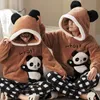 Women's Sleepwear Winter Thicken Couples Pajamas Sets Sleepwear Adult Cartoon Cat Kawaii Women Men Anime Pyjamas Korean Hoodie Suits Nightgown 231122