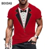 Magliette da uomo Plus Size 6XL Uomo Estate Manica corta Maglietta casual Maglietta finta con gilet Moda Divertente Tuxedo Papillon Top 230421