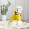 Kota pies z kapturem płaszcz przeciwdeszczowy koty deszczowe płaszcz deszczowy wodoodporny kurtka dla psów Sprężyna Aummer miękkie cienkie ubrania psa xs-3xl 2011093050