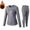 Women's Thermal Underwear Thermal underwear for women long johns fleece winter elastic sports sets 231122