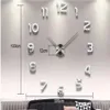 Horloge murale miroir à grand nombre, décoration de la maison, Design moderne, grande montre 3D, cadeaux uniques 281d