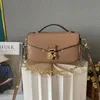 Modedesigne lyxväska axelväskor kedja väska messenger crossbody äkta läder bokstäver handväska tote blommor handväska med serienummer lb289