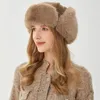 Bonnet/Crâne Caps Femmes Hiver Trapper Trooper Earflap Chaud Russe Imperméable Ski Chapeau Bomber Cap Russe Chaud Tricot Oreille Protecteurs Hats231118