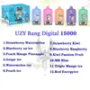 Europa Warehouse Uzy Randm Digital Box 15000 Puffs Vape 15K Einweg-E-Zigaretten 23 ml vorgefüllte Pod-Maschenspule 650mah wiederaufladbarer Batterie-Stift gegen Bang King Fumot