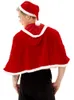 Natal lado aberto masculino feminino exótico sexy lingerie cosplay com capuz capa chapéu de natal traje adulto roupa interior de pelúcia