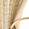 Curtain & Drapes Retro Hollowed-out Translucent Finished Crochet Tulle American Country Fabric For Living Room Bedroom185h
