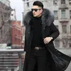Men's Jackets Thick Warm Coat Men Winter Parker Medium and Long Fur In One Thermal Jacket Detachable Liner 231121