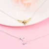 Kedjor 925 Sterling Silver Neckor Star Two Tone Pendant Necklace For Women Jewelry DIY Gift Link Chain Collier