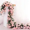 Flores decorativas artificial rosa videira pendurado flor de seda guirlanda para festa de jardim decoração de casamento casa decoração de natal falso