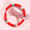 Surfer Heishi Clay Bead Strands أساور أزياء النساء Colorf قابلة للتكديس امتداد الصداقة السحر Boho Bohemia Sum Dhlvm