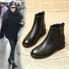 Laarzen Winter Enkellaarsjes Dames Zwart Warm Pluche Koreaanse versie Zijrits Katoenen laarzen Vrouwelijke Platte Luxe Chelsea Laarzen Korte Schoenen 231122