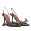 Klänningsskor Storlek 42 Kvinnor STOR STORLIG STOR med klackar Summer Transparent Luxury Elegant Butterfly-Knot Posted Party Club Ladies Pumps