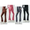 Active Pants Tiktok Selling With Logo Yoga Flare High midjan och fina höfter Casual Fitness Elastic Slim Fit Wide Leg