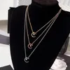 Ожерелья с подвесками Desinger, ожерелье в форме C с луной и стразами с логотипом для мужчин и женщин, ювелирные изделия в стиле хип-хоп, модный подарок