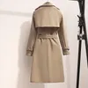 Women s Fur Faux Spring Autumn 2023 Korean Edition British Retro Coat High Grade Trench 231122