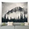 Tapestries Chinese Ink Wash Landscape Painting Tapestry Wall Hanging Sunrise Colorful Bohemian Simple Room Bedroom Background Decor Blanket 231122