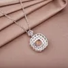 Pendentif Colliers Style Élégant Mode Rose Champagne Couleur Groupe Ensemble Avec Zircon Trésor Collier Chaîne