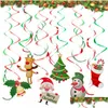 New Christmas Spiral Ornaments Tree Cartoon Hanging Home Party Decorations Drop Delivery Dhz39