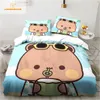 Постилочные наборы Bubu Dudu Cartoon Cite Bear Bear Kawaii Рождественский подарок король Twin Double Child Set Microfiber или полиэфирная одеяла 230422