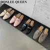 Slippers vrouwen platte mode metalen ketting dichtbij teen muilezel schoenen glijden op casual loafers merk dia's flip flops zapatos de mujer 230421