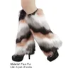 Gaiter Leg Warmers Colorful Furry faux päls modeutseende stretchy boot covers för daglig slitage 231121