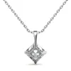 Feiner Schmuck Sterlingsilber-Moissanit-Halskette mit quadratischem Diamant im Princess-Schliff