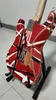 Heavy Relic Electric Guitar, Red Frank 5150 Black White Stripes Floyd Rose Eddie Van Halen Evh style Guitar