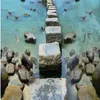 Murales stereoscopico 3D sfondi auto adesivi personalizzati personalizzati sfondi per molo in pietra in pietra da mare 3d per soggiorno282x