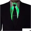 Juldekorationer haloween lysande dekoration män ledande glödande slips blinkande cosplay neon party rekvisit dräkt slips droppe dhio9