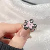 Trouwringen Romantisch Roze Bloemen Patroon Voor Vrouwen Handgemaakte Emaille Ring Met CZ Ly Ontworpen Vrouwelijke Sieraden Fancy Gift