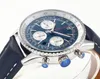 Brietl hela automatiska mekaniska herrklockor Aviation Chronograph Watch Navit 1 B01 Chronog43mm Case Strap Watch