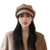 Berets Unisex Autumn Winter sboy Caps Men And Women Warm Tweed Octagonal Hat For Male Detective Hats Retro Flat chapeau 231122