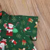 Zestawy odzieży 0-6 lat Baby Boy Christmas Ubrania Dzieci Koszulki z nadrukiem krótkiego rękawu czerwone szorty Gentalmen garnitur dla dzieci Świętego Mikołaja 231122