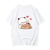 T-shirts pour hommes Dessin animé Panda Bear Bubu et Dudu T-shirt Coton Hommes / Femmes Tops Kawaii Imprimé Harajuku Ullzang Tees O-Cou Doux Mâle