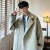 Chaquetas para hombre, abrigo grueso de invierno, gabardina, chaqueta, ropa de calle, moda coreana, cortavientos con botones, abrigo Harajuku para hombre 2023